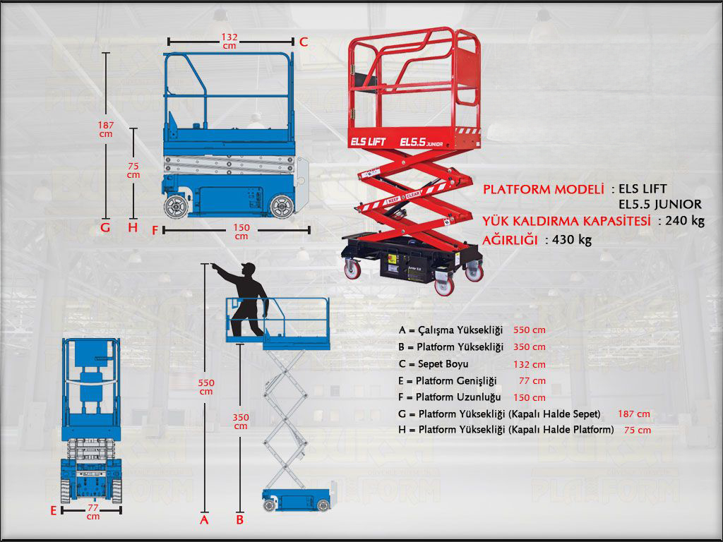Akl Makasl Manlift 5.5 Metrelik